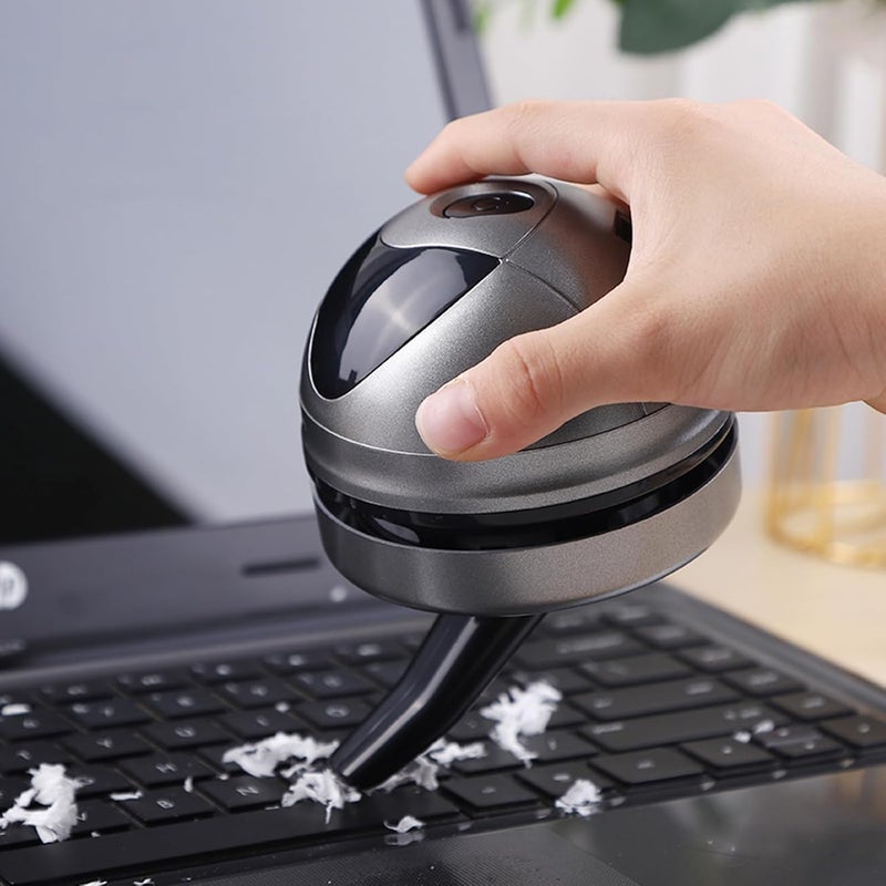 Hallocool Mini Desktop Vacuum Cleaner Mini Vacuum Cleaner for Desk Table Crumbs Vacuum Sweeper Rechargeable Keyboard Computer Vacuum Cleaner with Nozzle - Image 4